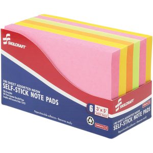 ABILITYONE Self-Stick Note: 100 Sheets, 3 x 5" Sheet 7530014181420