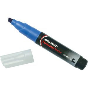 ABILITYONE Permanent Marker: Blue, Water Base, Chisel Tip 7520009731060