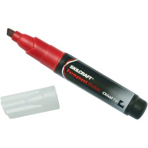 ABILITYONE Permanent Marker: Red, Water Base, Chisel Tip 7520009731062