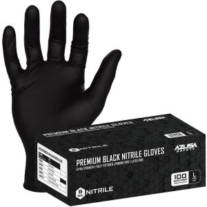 AZUSA SAFETY Disposable Gloves: Large, 6 mil Thick, Nitrile, Industrial Grade ND6020-L