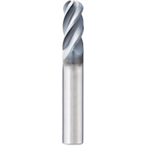 SUPERMILL Ball End Mill: 1/4" Dia, 1-1/8" LOC, 4 Flute, Solid Carbide 5253205