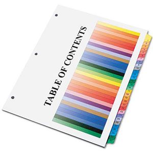 ABILITYONE Tabs, Indexes & Dividers; Divider Type: Tab Divider ; Color: Assorted ; Divider Color: Assorted ; Tab Titles: 1-31 ; Tab Color: Assorted ; Number Of Tabs: 31 7530013683493