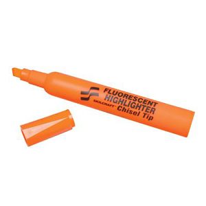 ABILITYONE Highlighter: Orange, Fluorescent, Chisel Tip 7520013837924