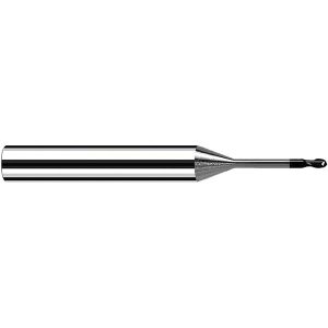FRAISA Ball End Mill: 0.40 mm Dia, 0.40 mm LOC, 2 Flute, Solid Carbide B6068040