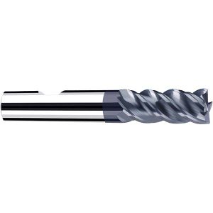 FRAISA Square End Mill: 4.00 mm Dia, 8.00 mm LOC, 4 Flute, Solid Carbide P15207220