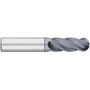 TITAN USA Ball End Mill: 1/8" Dia, 1/2" LOC, 4 Flute, Solid Carbide TC25547