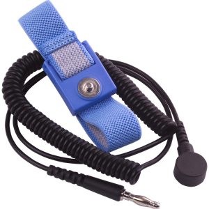 TRANSFORMING TECHNOLOGIES Anti-Static & Grounding Wrist Straps; Size: Adjustable ; Attachment Method: Snap Lock ; Disposable: No ; Material: Fabric ; Resistor: Yes ; Color: Blue WB1839