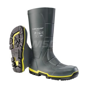 DUNLOP PROTECTIVE FOOTWEAR Work Boot: Size 10, Polyurethane, Steel & Safety Toe, Gumboot MZ2LE02.10