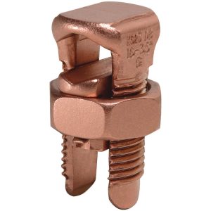 BURNDY Split Bolt Connectors; Connector Material: Copper; Maximum Compatible Wire Size (AWG): 1/0 (Strand); Minimum Compatible Wire Size (AWG): 4 (Strand); Pressure Bar Material: Copper Alloy; Compatible Wire Type: Copper; Head Width (Decimal Inch): 0.73; Overal KS25