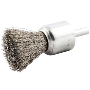 NORTON End Brushes: 1" Dia, Stainless Steel, Crimped Wire 66252838838