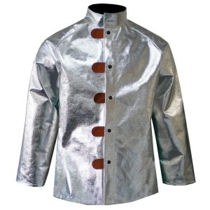 CHICAGO PROTECTIVE APPAREL Jackets & Coats; Garment Style: Jacket ; Size: Large ; Garment Type: Welding/Flame Retardant ; Gender: Men ; Material: Aramid; Aluminized Thermonol ; Closure Type: Snaps 600-AKV-L