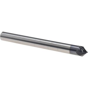 HARVEY TOOL Chamfer Mill: 1/4" Dia, 1/4" Shank Dia, 90 deg, 4 Flute, Solid Carbide, Single End 859716-C3