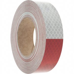3M 1-1/2" Wide, Red/White Reflective OSHA Conspicuity Tape 7100175825