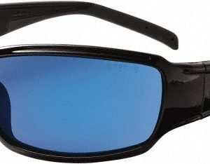 ERGODYNE Safety Glasses: Anti-Fog & Scratch-Resistant, Polycarbonate, Blue Mirror Lenses, Full-Framed 51092