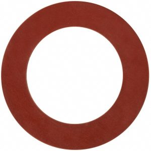 D.A.R. INDUSTRIAL PRODS. INC. Flange Gasket: For 4" Pipe, 4-1/2" ID, 6-7/8" OD, 1/8" Thick, Red Rubber 31947443