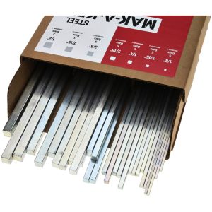 MAK-A-KEY Key Stock Assortment: 12" Long, Steel, Zinc-Plated DISP-KSZC031-OV