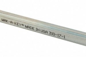 MAK-A-KEY Step Key Stock: 12" Long, Steel, Zinc-Plated SK17-1