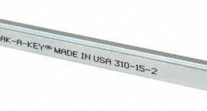 MAK-A-KEY Step Key Stock: 12" Long, Steel, Zinc-Plated SK15-2