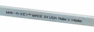 MAK-A-KEY Oversized Key Stock: 12" Long, Steel, Zinc-Plated C207-361409305