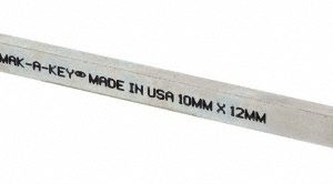 MAK-A-KEY Oversized Key Stock: 12" Long, Steel, Zinc-Plated C207-361210305