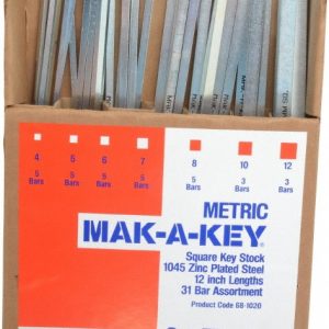 MAK-A-KEY Key Stock Assortment: 12" Long, Steel, Zinc-Plated C207-KSMZC031OV