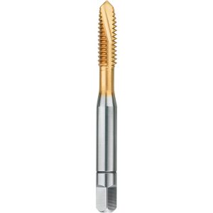 BALAX Spiral Point Tap: #4-40 UNC, 3 Flutes, Plug Chamfer, 3B Class of Fit, HSS, Bright/Uncoated Coated 30022-000