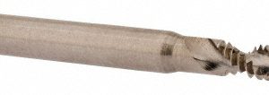 BALAX Spiral Flute Tap: #4-40, UNC, 2 Flute, Modified Bottoming Chamfer, 2B/3B Class of Fit, Powdered Metal, Bright/Uncoated Finish 40022-010