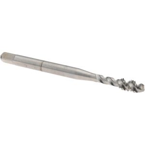BALAX Spiral Flute Tap: #6-32, UNC, 3 Flute, Modified Bottoming Chamfer, Powdered Metal, Bright/Uncoated Finish 40047-010