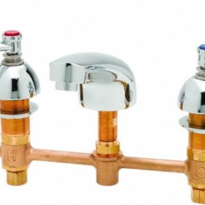 T&S BRASS Wrist Blade Handle, Deck Mounted Bathroom Faucet B-2990-WH4