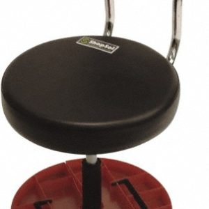 SHOPSOL Adjustable Height Stool: Cloth, 20" Seat Depth, Black 1010277