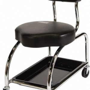 SHOPSOL Repair & Maintenance Stool: Cloth, 16" Seat Width, 24" Seat Depth, Black 3010001
