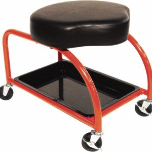 SHOPSOL Repair & Maintenance Stool: Cloth, 16" Seat Width, 25" Seat Depth, Black 1010299