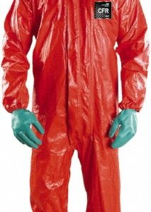 ANSELL Disposable Coveralls: Chemical, Liquid & Flame, Size 2X-Large, 4.9500 oz, Polyester, Storm Flap w/Double Zipper Closure RD96-T-92-111-06