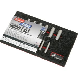 ABILITYONE Socket Set: Deep, 11 Pc, 1/4" Drive 5120016593463