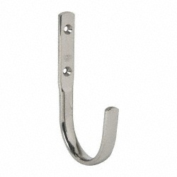 SUGATSUNE Storage Hook: 2-11/16" Projection, Stainless Steel JF-70