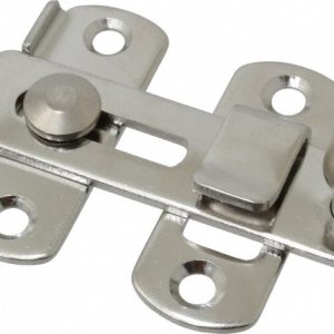 SUGATSUNE Slide Bar Door Latch: 2-3/4" OAL, 2" OAW, Stainless Steel, Polished Finish SSL-70