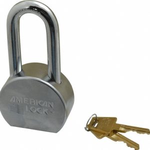 AMERICAN LOCK Padlock: Steel, Keyed Different, 2-1/2" Wide, Satin Chrome & Triple-Plated A701