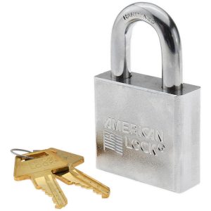 AMERICAN LOCK Padlock: Brass & Steel, Keyed Different, 2" Wide, Chrome-Plated A5260KA-34868