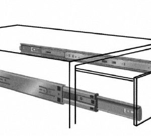 KNAPE & VOGT 14" Slide Length, Chrome Box or Vertical File Drawer Slide 8400P 14