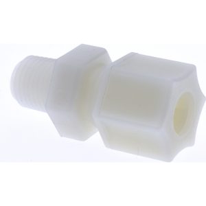 RYAN HERCO PRODUCTS CORP Compression Tube Connector: 1/4 & 3/4-20" Thread, 3/8" Tube OD, Compression x Threaded 0603.053