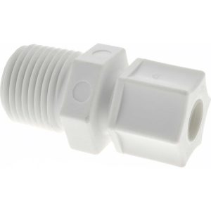 RYAN HERCO PRODUCTS CORP Compression Tube Connector: 1/2 & 3/4-20" Thread, 3/8" Tube OD, Compression x Threaded 0600.056
