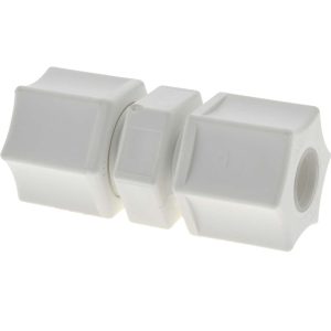 RYAN HERCO PRODUCTS CORP Compression Tube Union: 7/16-20" Thread, 3/8" Tube OD, Compression x Compression 0610.055