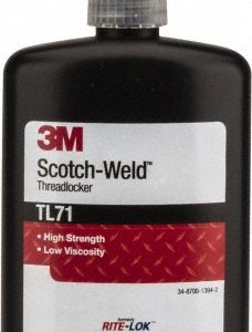 3M Threadlocker: Red, Liquid, 250 mL, Bottle 7100039230