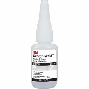 3M Adhesive Glue: 0.7 oz Bottle, Clear 7100039259