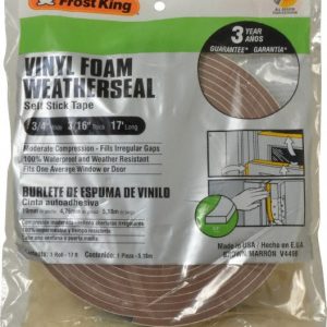 FROST KING 17' Long x 3/4" Wide, Closed Cell PVC Foam Tape Weatherstripping V449BH