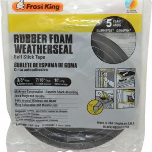 FROST KING 10' Long x 3/8" Wide, High Density Foam Tape Weatherstripping R738H
