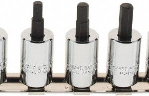 PROTO Hex Bit Socket Set: 3/8" Drive, 7 Pc, 1/8 to 3/8" Hex J4990-7ST