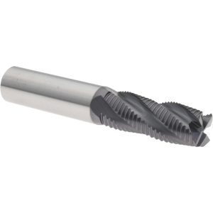 TITAN USA Roughing End Mill: 1/2" Dia, 4 Flute, Fine Pitch, Single End, Solid Carbide TC29532