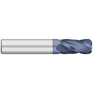 TITAN USA Corner Radius End Mill: 3/8" Dia, 1" LOC, 0.0200" Radius, 4 Flute, Solid Carbide TC74138
