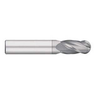 TITAN USA Ball End Mill: 1/32" Dia, 1/8" LOC, 4 Flute, Solid Carbide TC91502